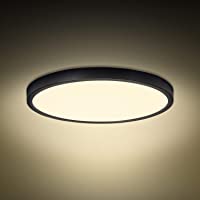 Combuh Plafón LED 28W 2520LM Blanco Cálido 3000K Negro Delgado Lampara de Techo para Baño Dormitorios Salones Cocina…